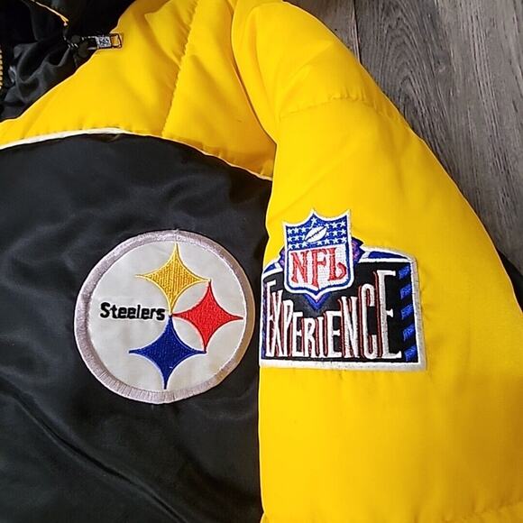Pro Player 90s NFL Pittsburgh Steelers Full Zip Jacket in Black & Yellow Size M - Picture 2 of 4